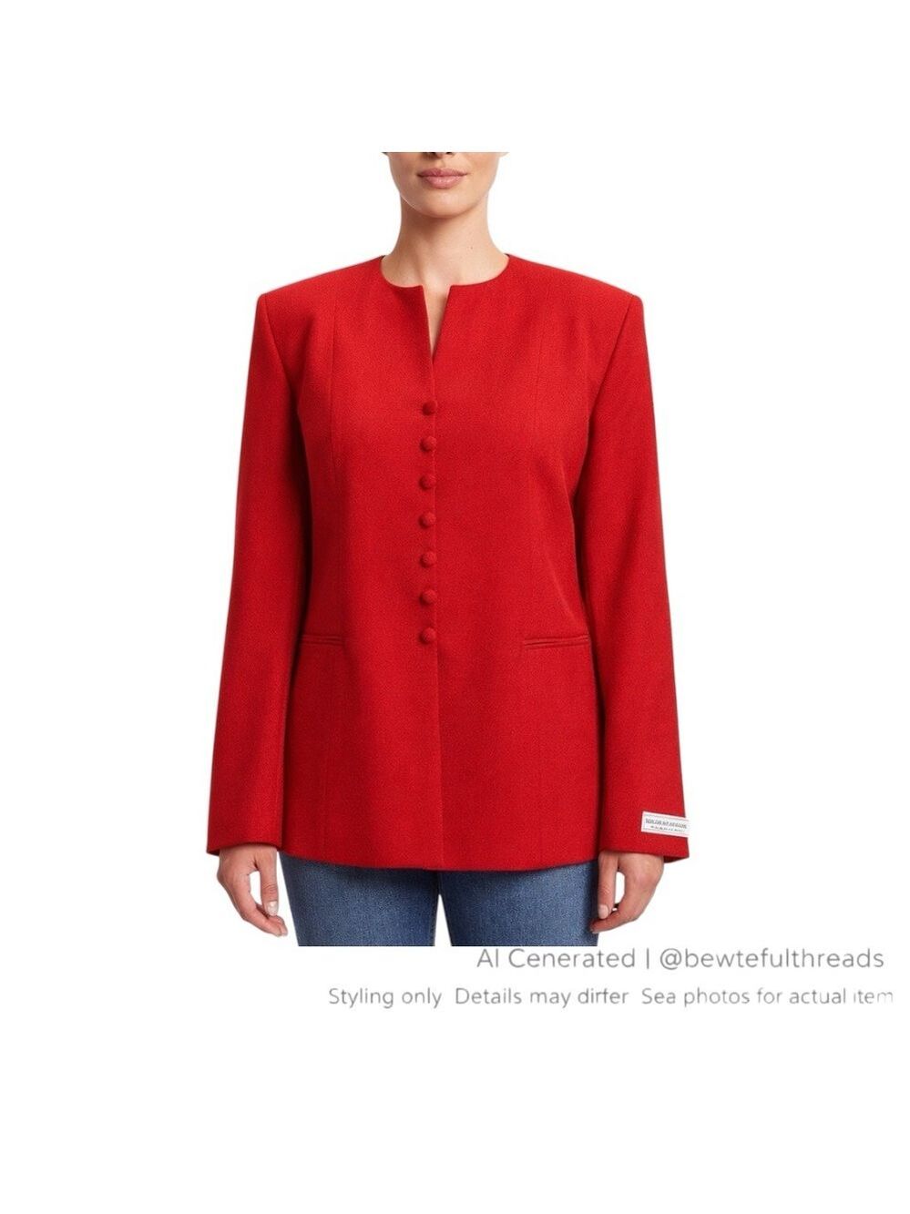 BELLESSA Red Pure Virgin Wool Blazer 12 Made in Canada Structured